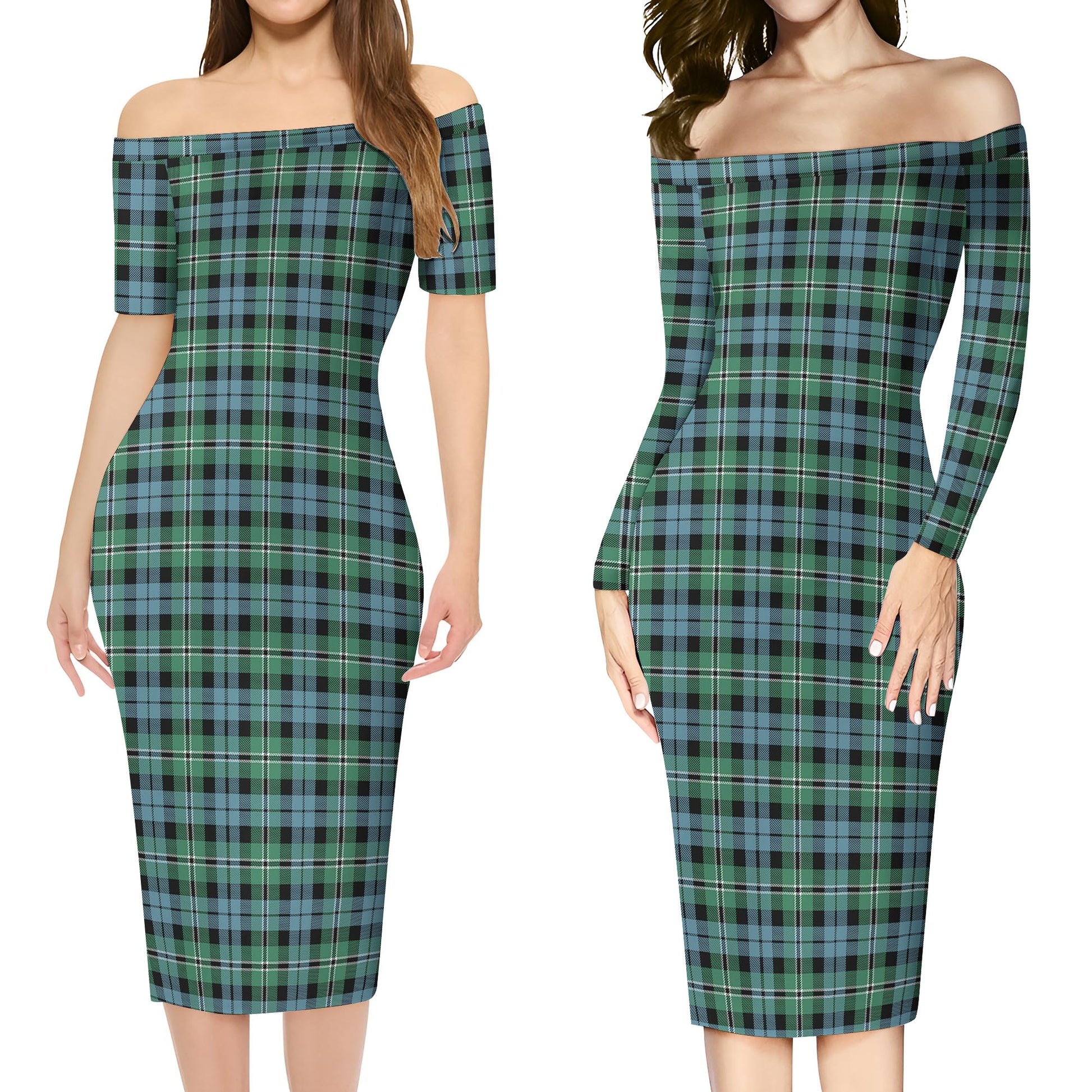 Melville Ancient Tartan Off Shoulder Lady Dress Women's Dress - Tartanvibesclothing