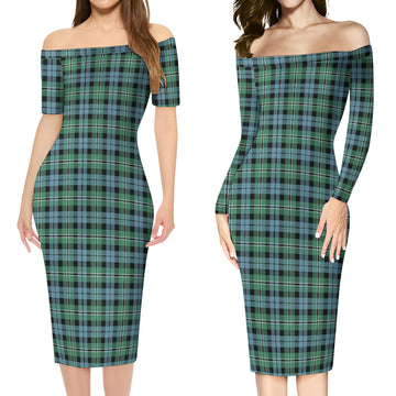 Melville Ancient Tartan Off Shoulder Lady Dress