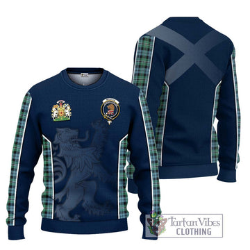 Melville Ancient Tartan Ugly Sweater with Family Crest and Lion Rampant Vibes Sport Style