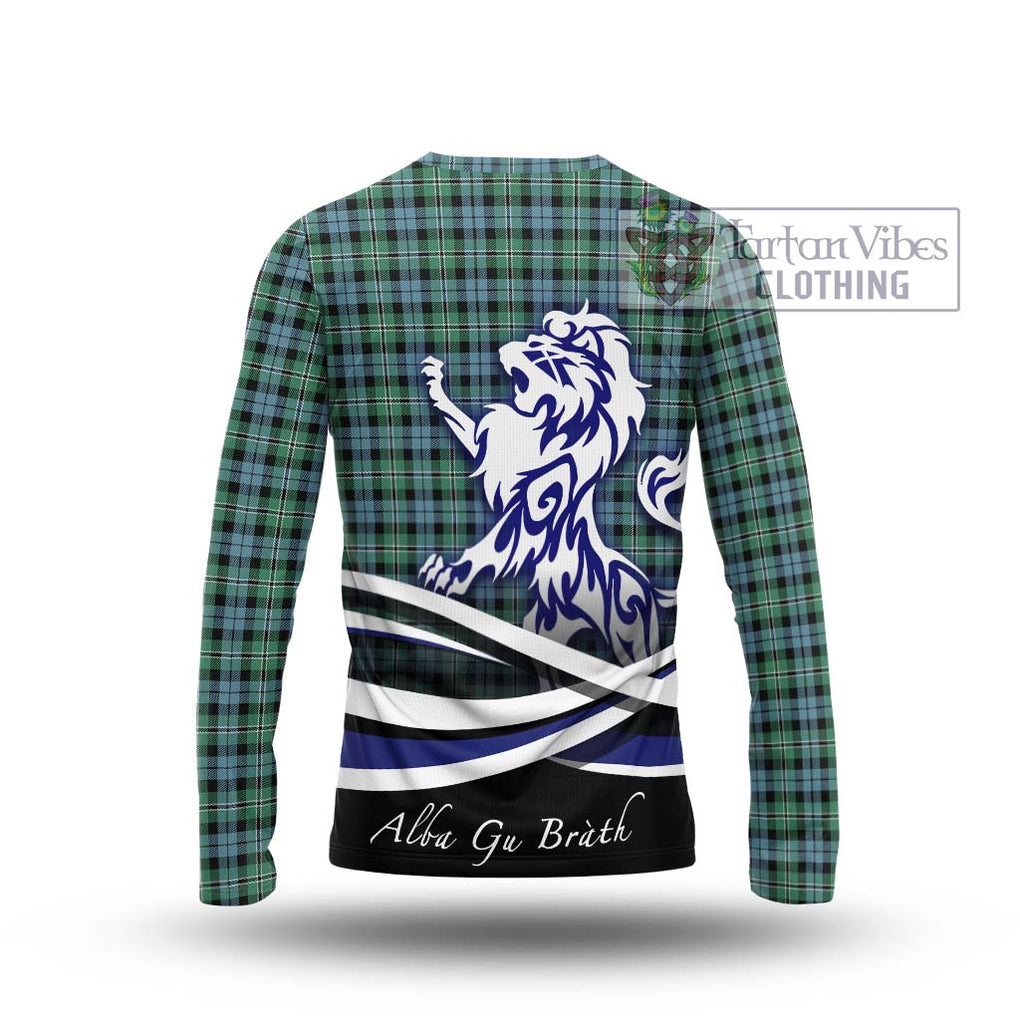 Melville Ancient Tartan Long Sleeve T-Shirt with Alba Gu Brath Regal Lion Emblem - Tartanvibesclothing Shop