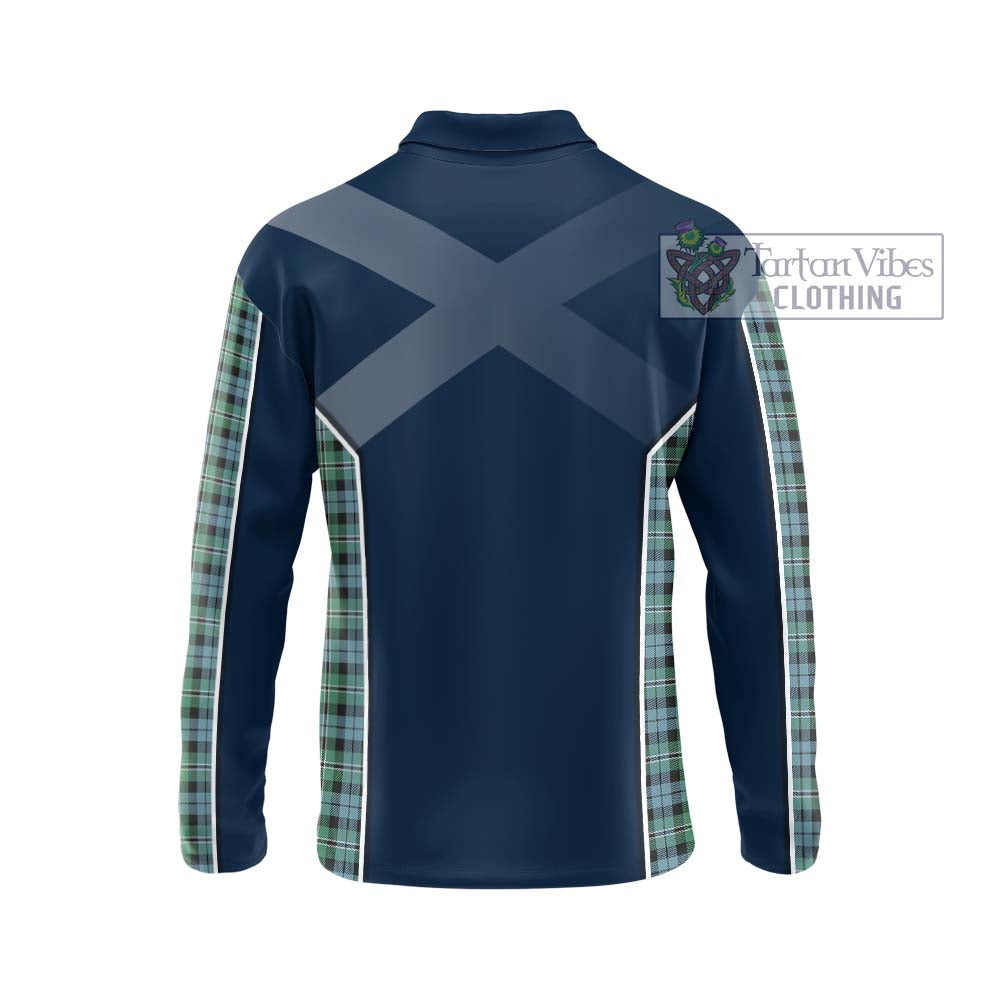 Melville Ancient Tartan Long Sleeve Polo Shirt with Family Crest and Lion Rampant Vibes Sport Style - Tartan Vibes Clothing