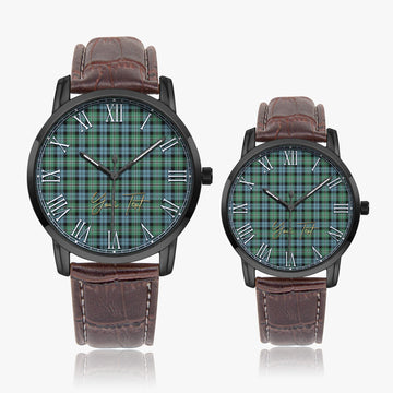 Melville Ancient Tartan Personalized Your Text Leather Trap Quartz Watch