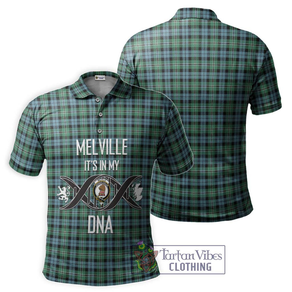 Melville Ancient Tartan Polo Shirt with Family Crest DNA In Me Style - Tartanvibesclothing Shop