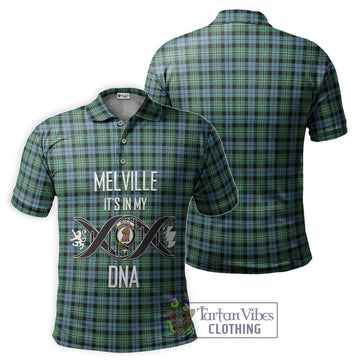 Melville Ancient Tartan Polo Shirt with Family Crest DNA In Me Style