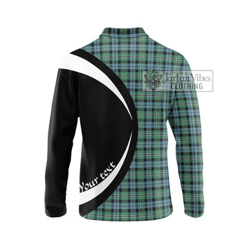 Melville Ancient Tartan Long Sleeve Polo Shirt with Family Crest Circle Style