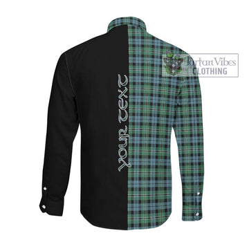 Melville Ancient Tartan Long Sleeve Button Shirt with Family Crest and Half Of Me Style