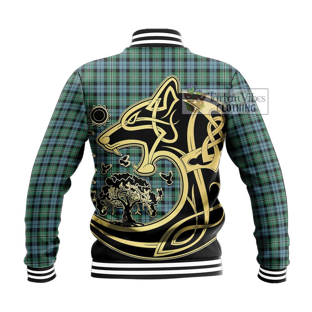 Melville Ancient Tartan Baseball Jacket with Family Crest Celtic Wolf Style - Tartan Vibes Clothing