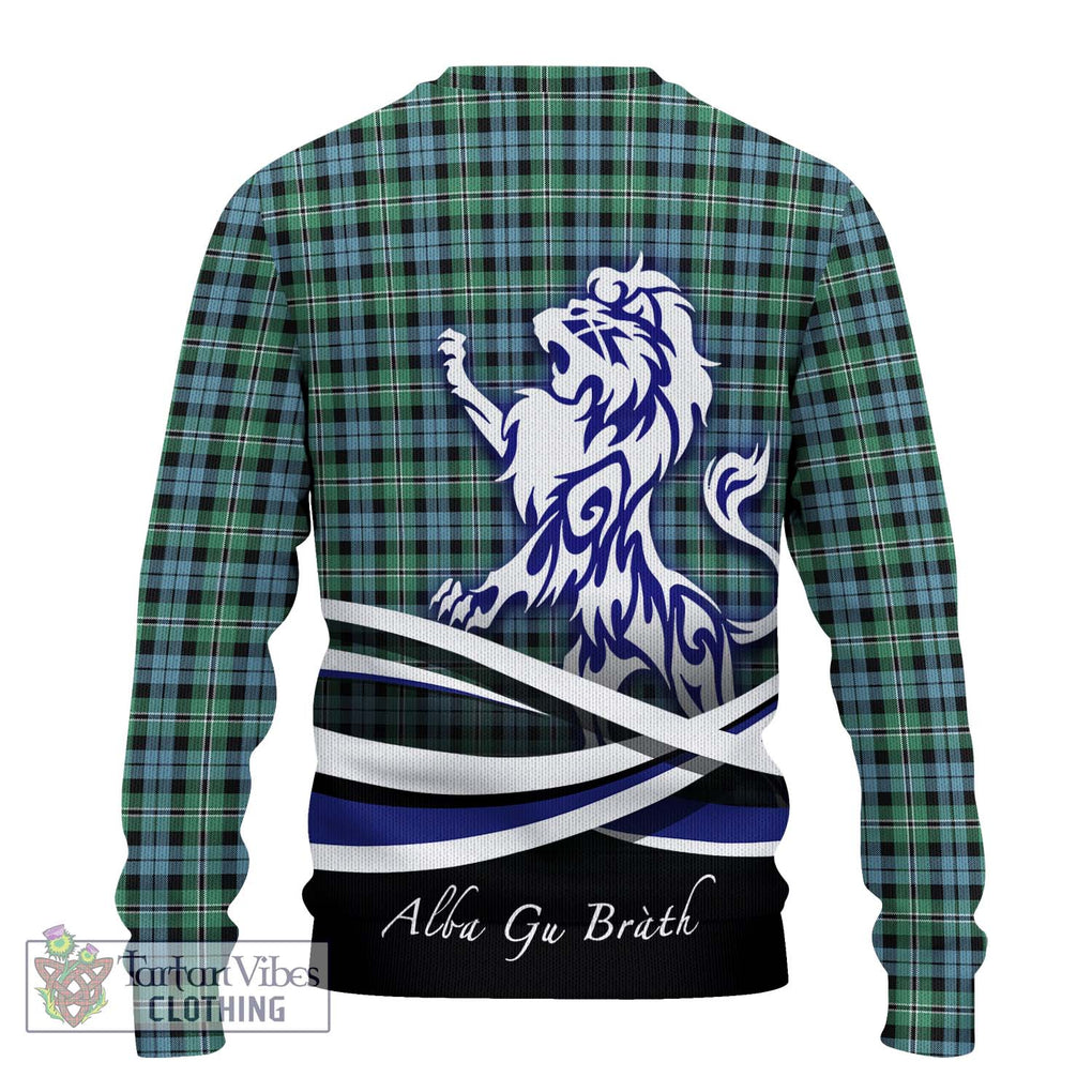 Melville Ancient Tartan Knitted Sweater with Alba Gu Brath Regal Lion Emblem - Tartanvibesclothing Shop