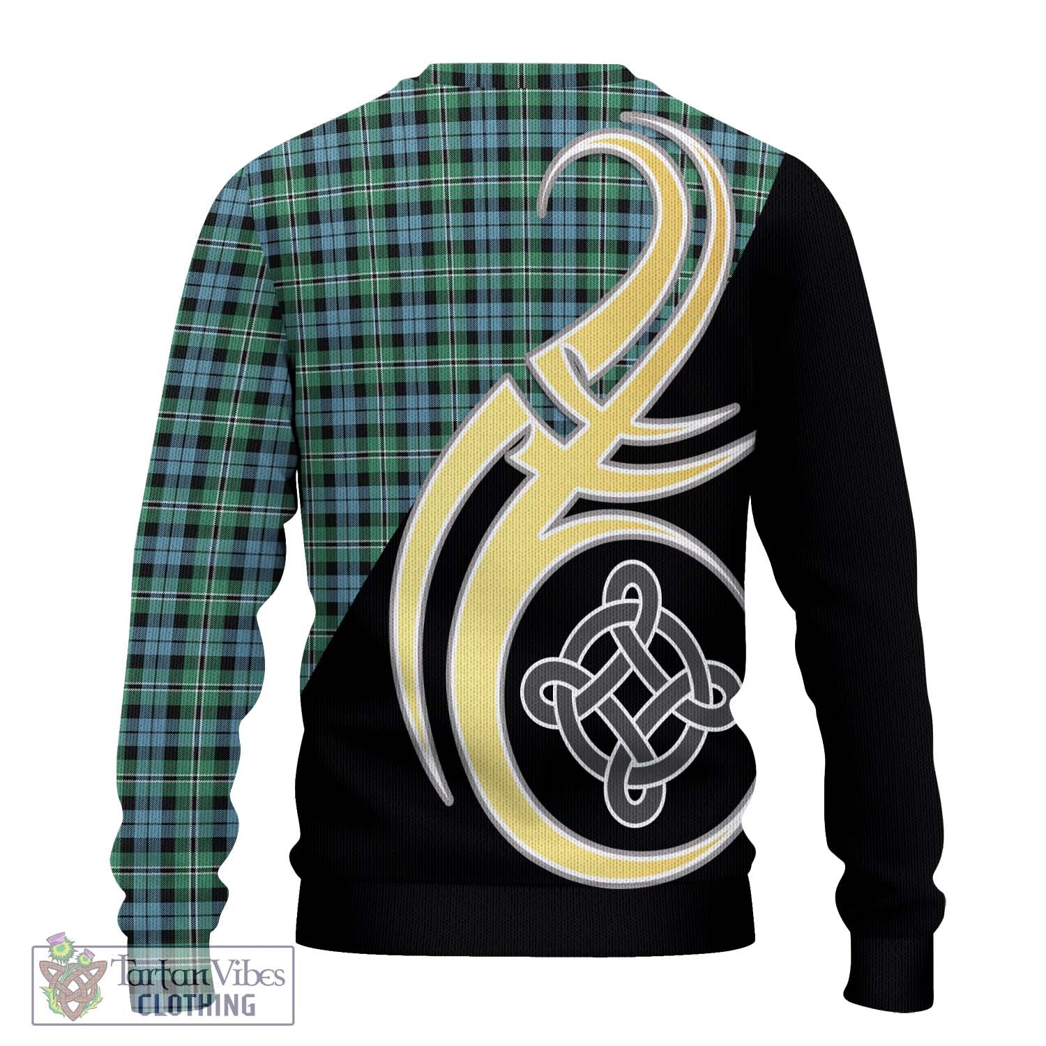 Melville Ancient Tartan Knitted Sweater with Family Crest and Celtic Symbol Style - Tartan Vibes Clothing