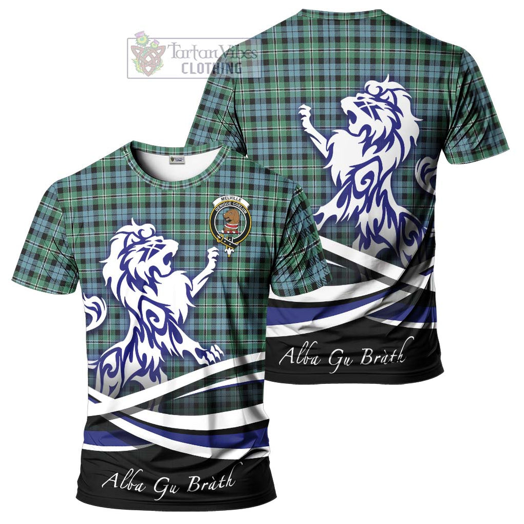 Tartan Vibes Clothing Melville Ancient Tartan Cotton T-shirt with Alba Gu Brath Regal Lion Emblem