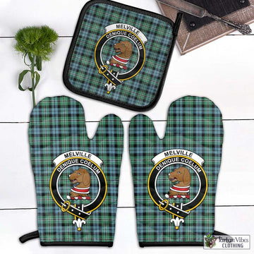 Melville Ancient Tartan Combo Oven Mitt & Pot-Holder with Family Crest