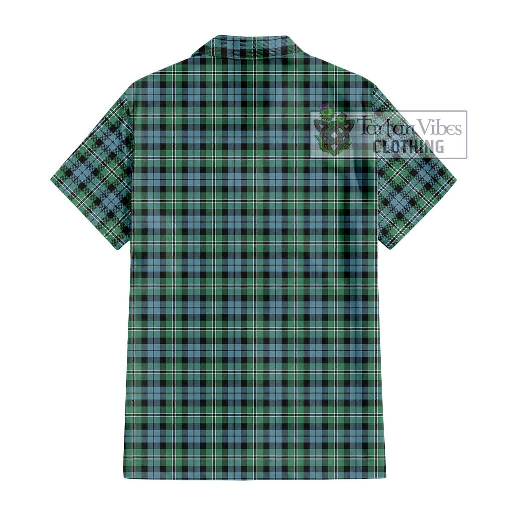 Melville Ancient Tartan Short Sleeve Button Shirt with Family Crest DNA In Me Style - Tartanvibesclothing Shop