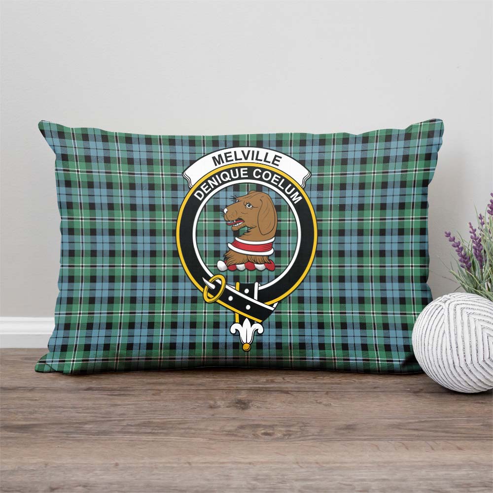 Melville Ancient Tartan Pillow Cover with Family Crest Rectangle Pillow Cover - Tartanvibesclothing