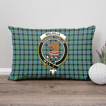 Melville Ancient Tartan Pillow Cover with Family Crest