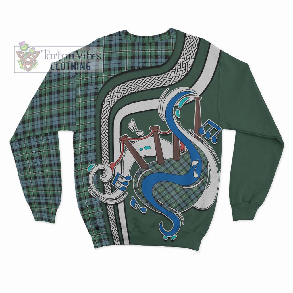 Tartan Vibes Clothing Melville Ancient Tartan Sweatshirt with Epic Bagpipe Style