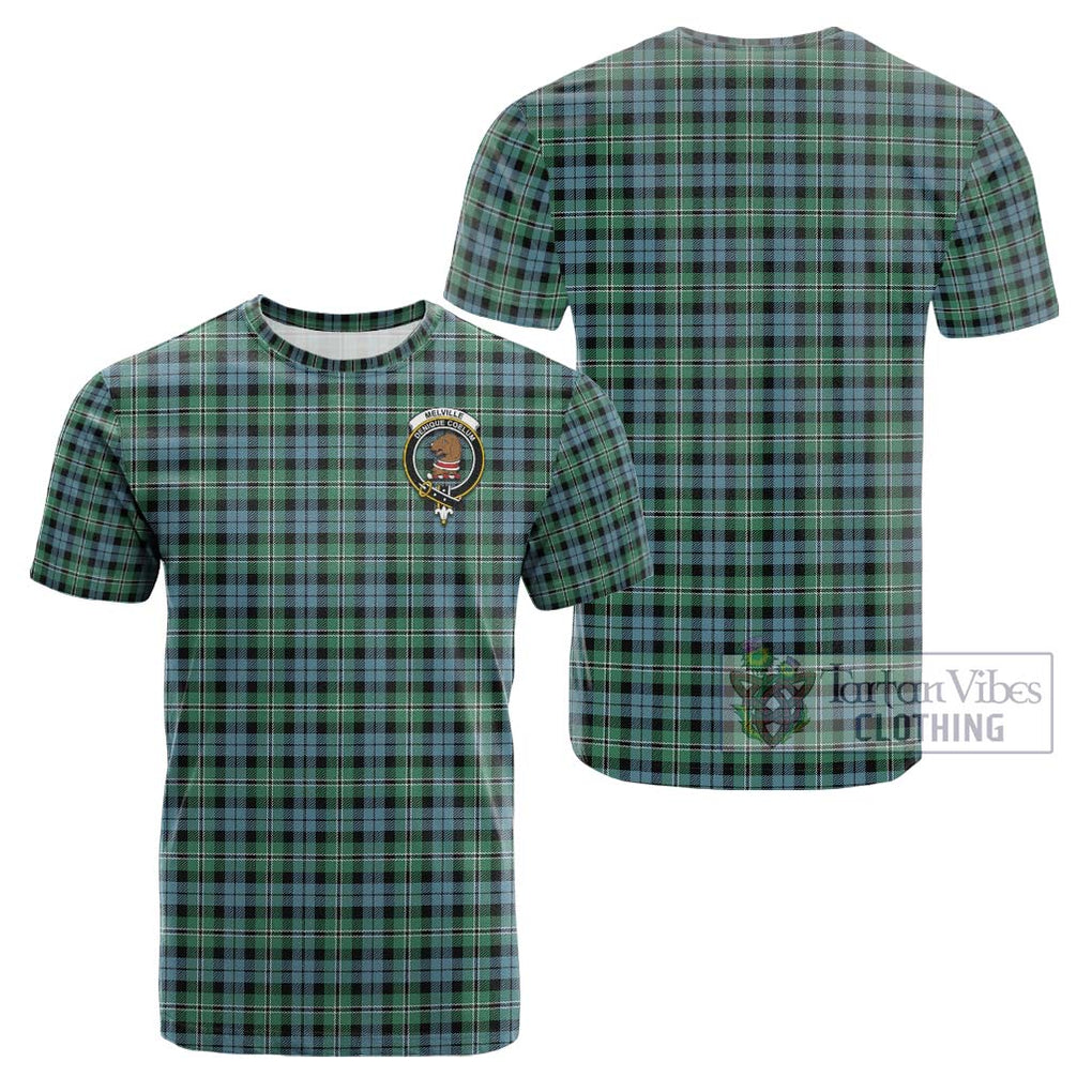 Melville Ancient Tartan Cotton T-Shirt with Family Crest Kid's Shirt - Tartanvibesclothing Shop