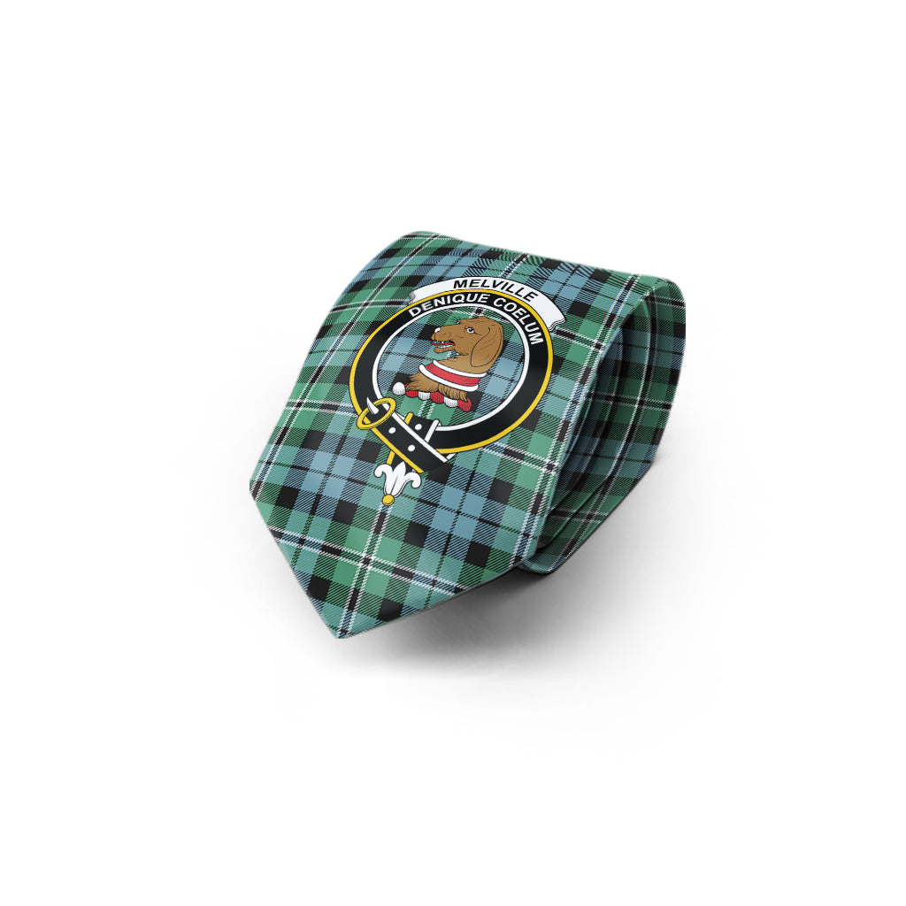 Melville Ancient Tartan Classic Necktie with Family Crest - Tartan Vibes Clothing