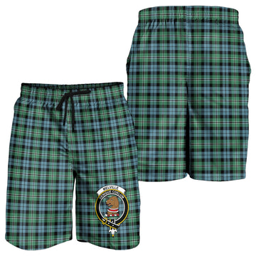 Melville Ancient Tartan Mens Shorts with Family Crest