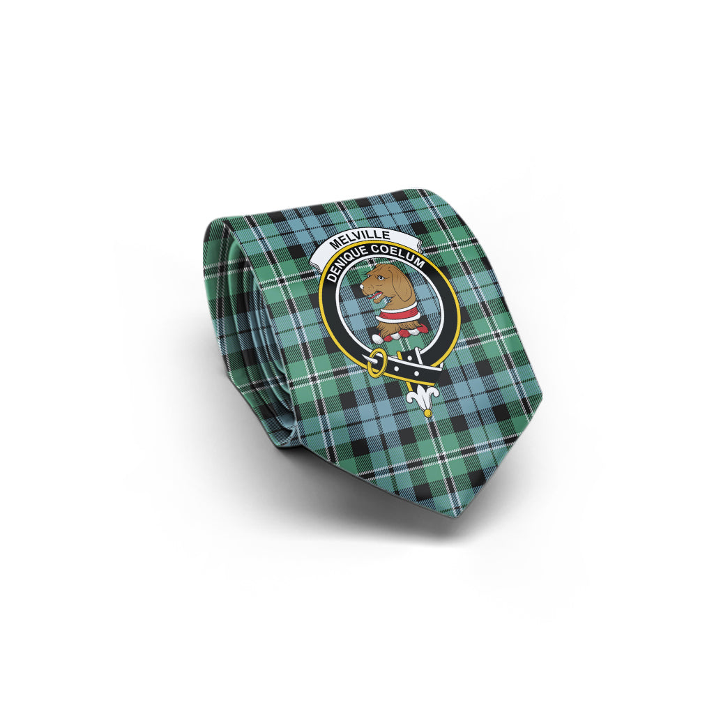 Melville Ancient Tartan Classic Necktie with Family Crest - Tartan Vibes Clothing