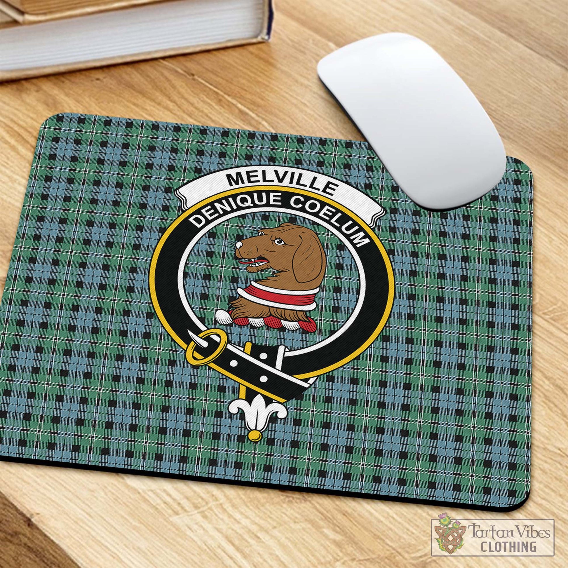 Tartan Vibes Clothing Melville Ancient Tartan Mouse Pad with Family Crest