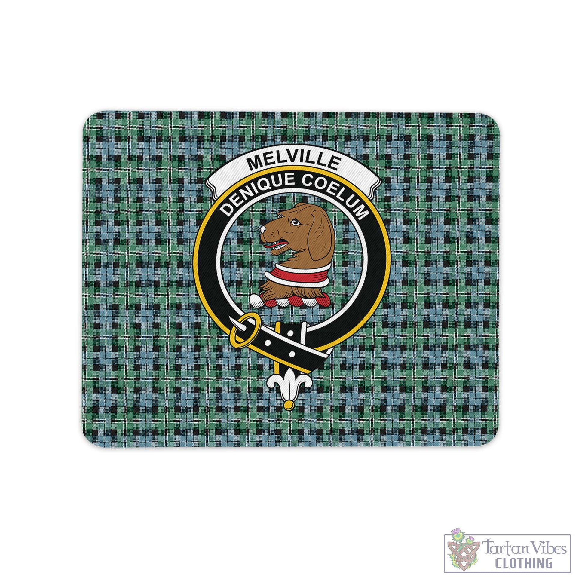 Tartan Vibes Clothing Melville Ancient Tartan Mouse Pad with Family Crest