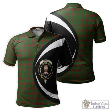 Menzies Tartan Men's Polo Shirt with Family Crest Circle Style