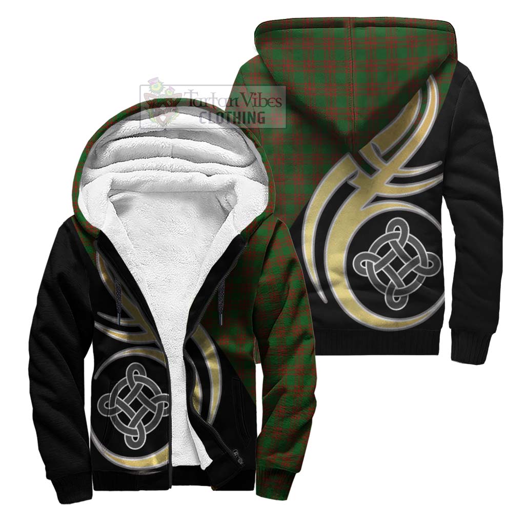 Menzies Tartan Sherpa Hoodie with Family Crest and Celtic Symbol Style Unisex S - Tartan Vibes Clothing