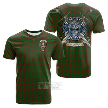 Menzies Tartan Cotton T-shirt with Family Crest Celtic Skull Style Kid's Shirt - Tartan Vibes Clothing