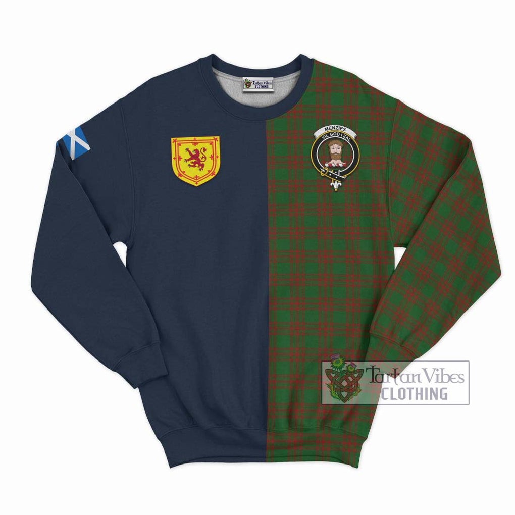 Tartan Vibes Clothing Menzies Tartan Sweatshirt with Scottish Lion Royal Arm Half Style