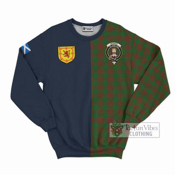 Menzies Tartan Sweatshirt Alba with Scottish Lion Royal Arm Half Style