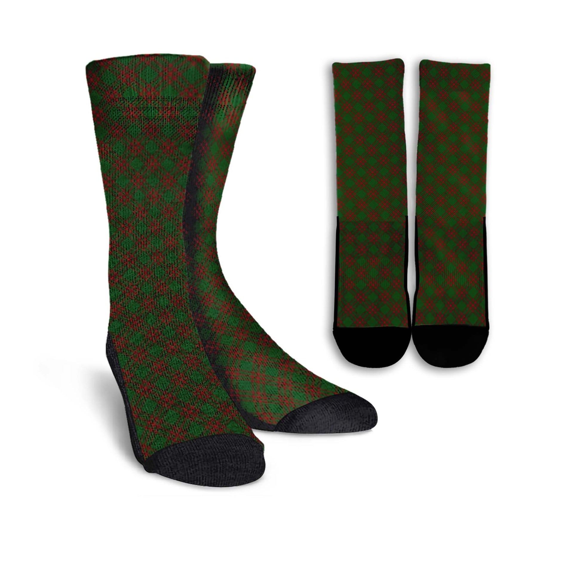 Menzies Tartan Crew Socks Cross Tartan Style - Tartanvibesclothing