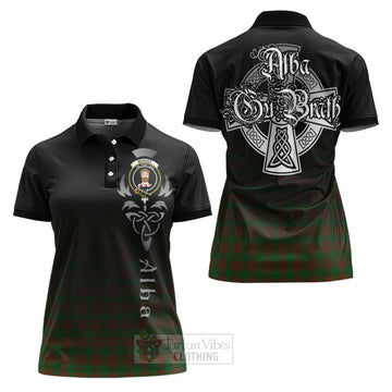 Menzies Tartan Women's Polo Shirt Featuring Alba Gu Brath Family Crest Celtic Inspired