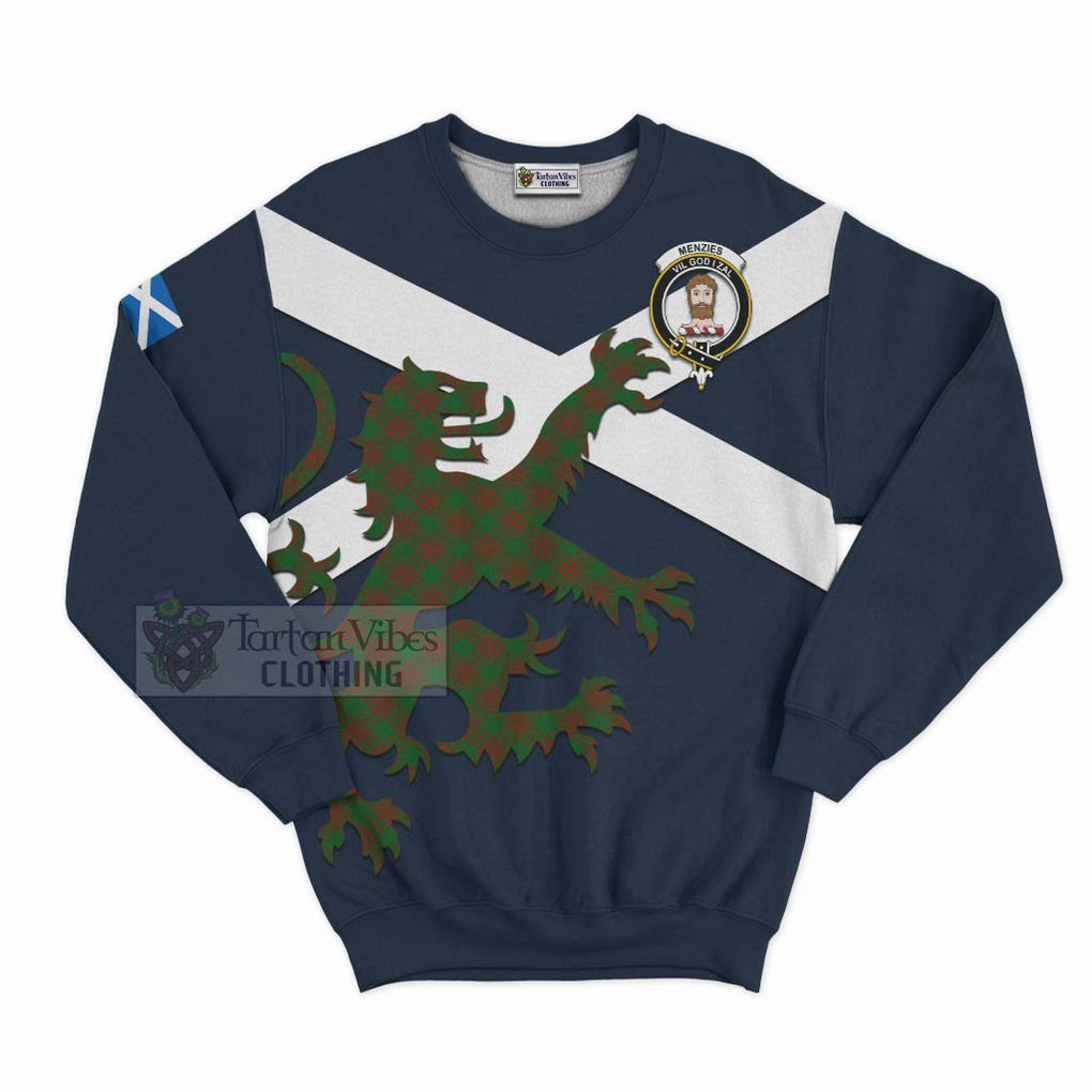 Tartan Vibes Clothing Menzies Tartan Lion Rampant Sweatshirt – Proudly Display Your Heritage with Alba Gu Brath and Clan Name