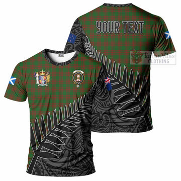 Menzies Crest Tartan T-Shirt with New Zealand Silver Fern Half Style