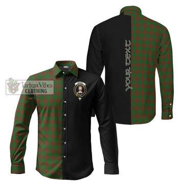 Menzies Tartan Long Sleeve Button Shirt with Family Crest and Half Of Me Style