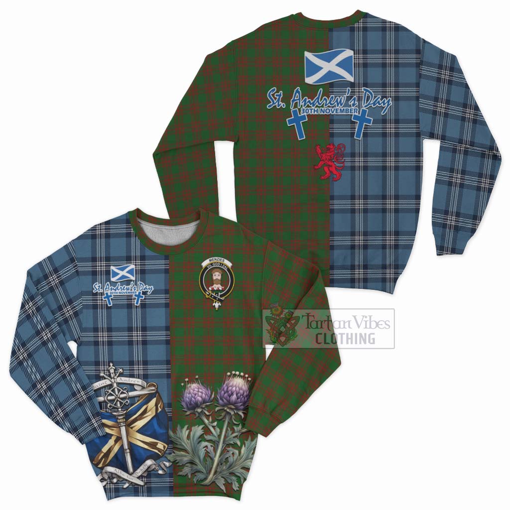 Tartan Vibes Clothing Menzies Tartan Sweatshirt Happy St. Andrew's Day Half Tartan Style