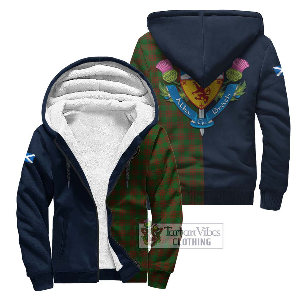 Tartan Vibes Clothing Menzies Tartan Sherpa Hoodie with Scottish Lion Royal Arm Half Style