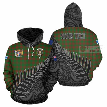 Menzies Crest Tartan Hoodie with New Zealand Silver Fern Half Style