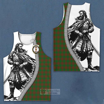 Menzies Tartan Clan Crest Men's Tank Top with Highlander Warrior Celtic Style