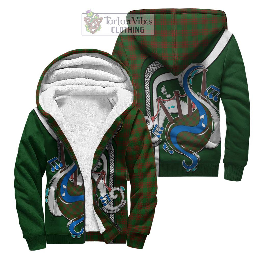 Menzies Tartan Sherpa Hoodie with Epic Bagpipe Style Unisex S - Tartanvibesclothing Shop