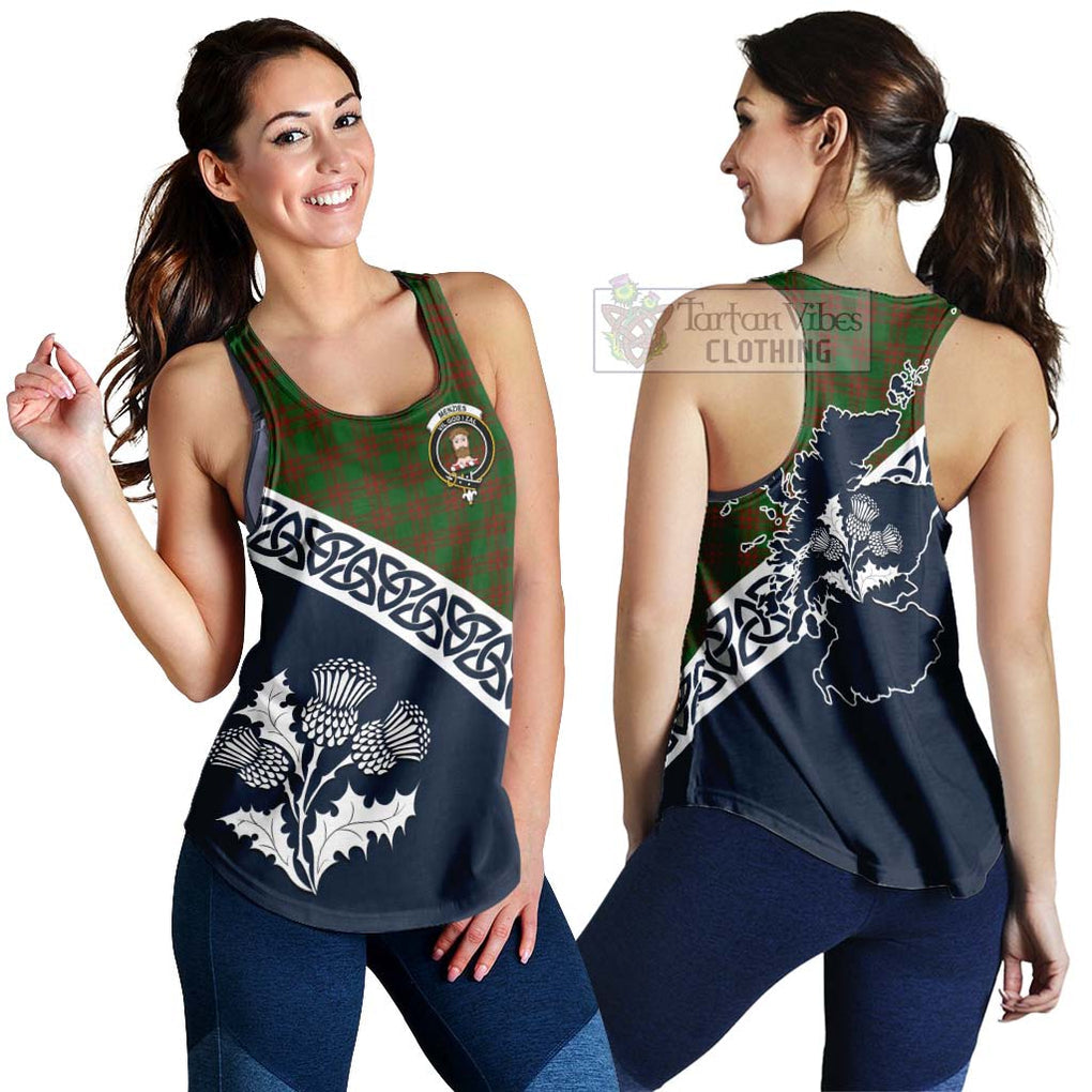 Tartan Vibes Clothing Menzies Tartan Women's Racerback Tanks Featuring Thistle and Scotland Map