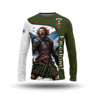 Menzies Crest Tartan Long Sleeve T-Shirt Inspired by the Freedom of Scottish Warrior