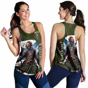 Menzies Crest Tartan Women's Racerback Tanks Inspired by the Freedom of Scottish Warrior