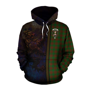 Menzies Tartan Family Crest Cotton Hoodie Alba Gu Brath Be Brave Lion Ancient Style Pullover Hoodie XS - Tartan Vibes Clothing