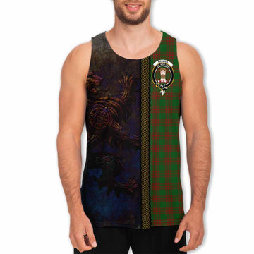 Menzies Tartan Family Crest Men's Tank Top Alba Gu Brath Be Brave Lion Ancient Style Men - Tartan Vibes Clothing