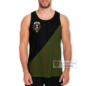 Menzies Tartan Men's Tank Top with Family Crest and Military Logo Style