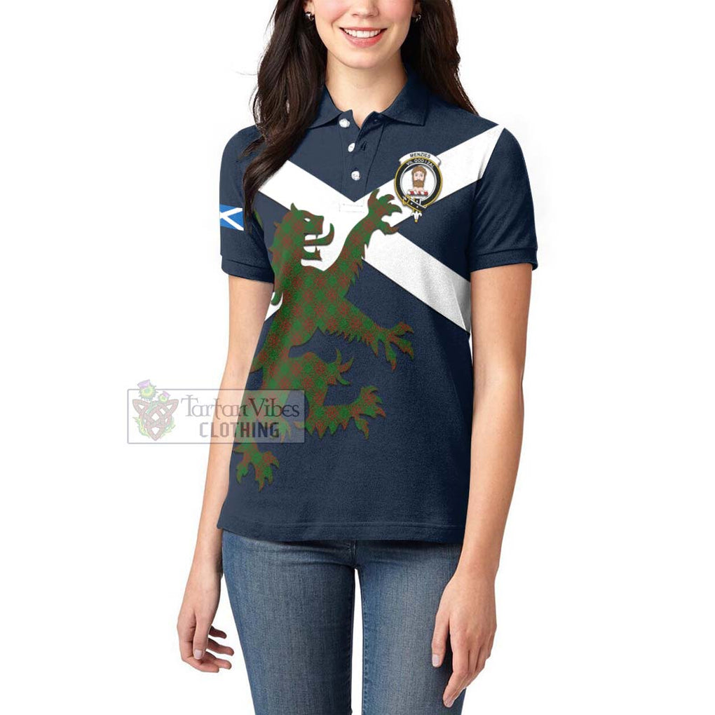 Tartan Vibes Clothing Menzies Tartan Lion Rampant Women's Polo Shirt – Proudly Display Your Heritage with Alba Gu Brath and Clan Name