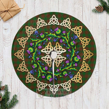 Menzies Tartan Christmas Tree Skirt with Thistle Celtic Knot Style Casual Tree Skirts - Tartan Vibes Clothing