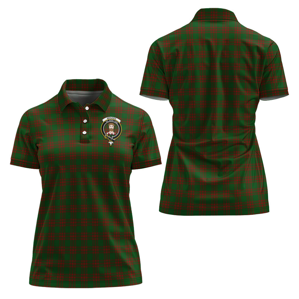 Menzies Tartan Polo Shirt with Family Crest For Women Women - Tartan Vibes Clothing