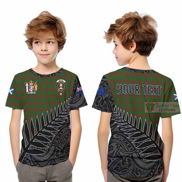 Menzies Crest Tartan Kid T-Shirt with New Zealand Silver Fern Half Style